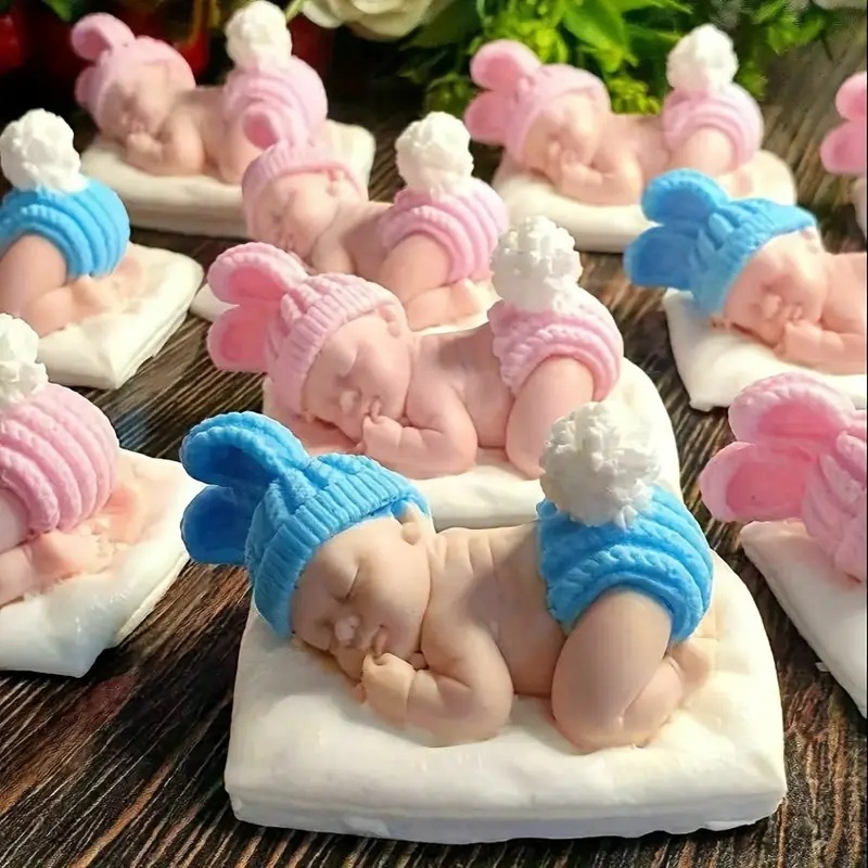 Irregular Baby Aromatherapy Candle Mold Sleeping Angel Baby Gypsum Mold Ornaments Handmade Soap Silicone Mold