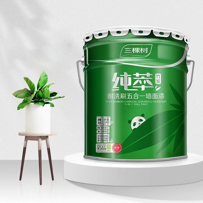 三棵树纯萃竹炭耐洗刷五合一墙面漆环保白色内墙自刷涂料净味正品