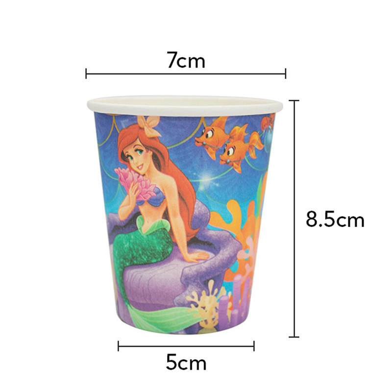 Tres generaciones sirena en stock de dibujos animados para niños suministros de fiesta de cumpleaños Amazon taza de papel plato de papel taza de papel vajilla traje