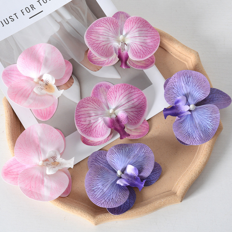 artificial film phalaenopsis flower head petals artificial flower accessories headdress hairpin diy handmade wedding decoration