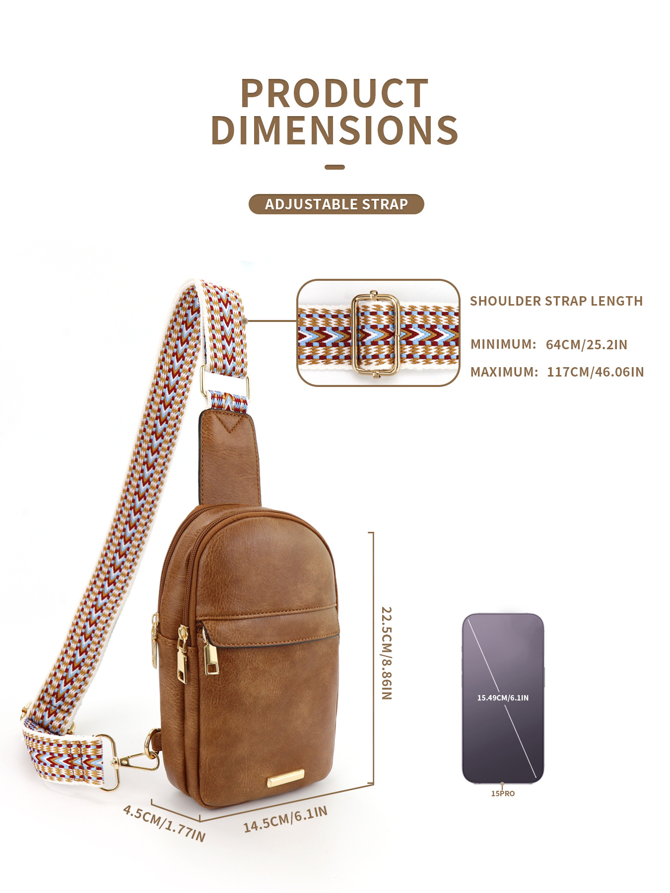 259g Weight Polyester Lining Material Zipper Closure Type Sling Strap Strap Type Fanny Pack Bags Type Daily Occasion Pu Leather Material Color Block Pattern All Seasons Season Unisex Gender Vintage Style Style Oval Shape Unisex Vintage Style Color Block Pu Leather Waist Bags 12