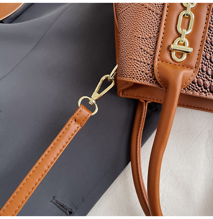 Handbag Women's New Western Style Shoulder Bag Large Capacity Commuter Crossbody Bag PU Leather Crocodile Pattern Bag Women's bag_voghion.com