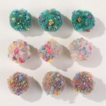 韩国纯色复古圣诞节彩色毛绒绒毛球配件DIY头饰发饰发夹材料批发