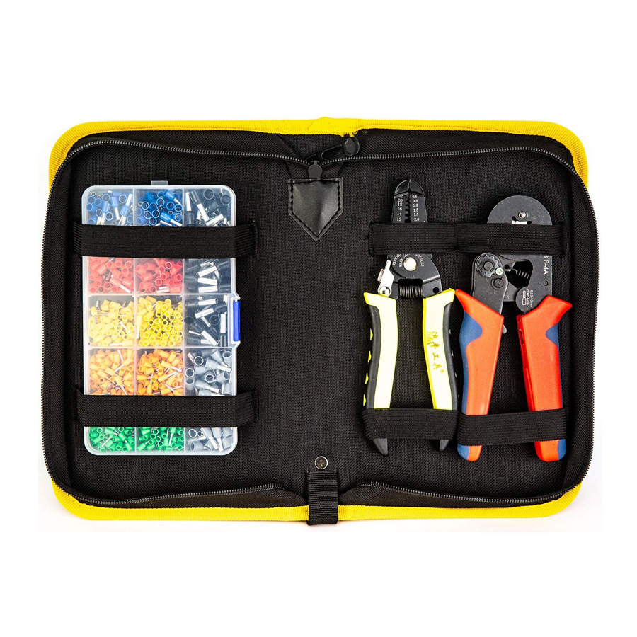 厂家直销HCS8 6-4A管型端子压线钳 多功能剥线钳牛津包组合套装