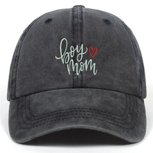 亚马逊速卖通 水洗棉boy mom刺绣棒球帽 棉鸭舌帽 爸爸帽嘻哈帽子