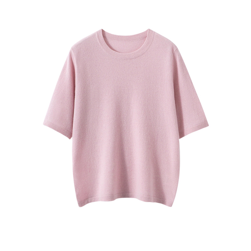 Gentle Basic Model ~ 48-Count Consinee 100% Pure Cashmere Knitted Half-Sleeve Women's Simple Style Can Be Worn Alone or Layered Gentle Basic Model ~ 48-Count Consinee 100% Pure Cashmere Knitted Half-Sleeve Women's Simple Style Can Be Worn Alone or Layered