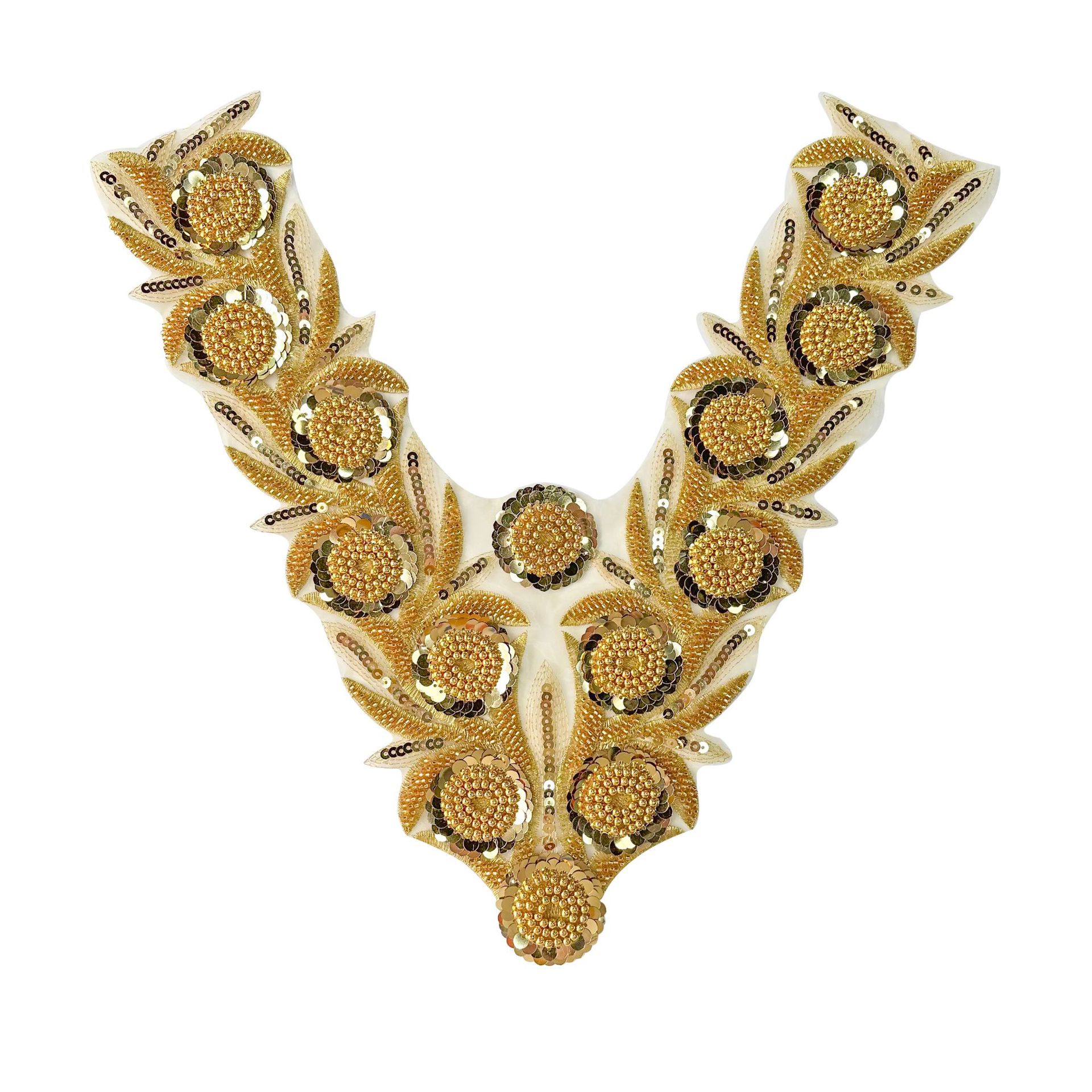 Nuevo punto de partida, bordado con cuentas, pegatinas de encaje, flores, vestido de novia con cuello en V, ropa de actuación, accesorios de cuello delantero para niños, encaje