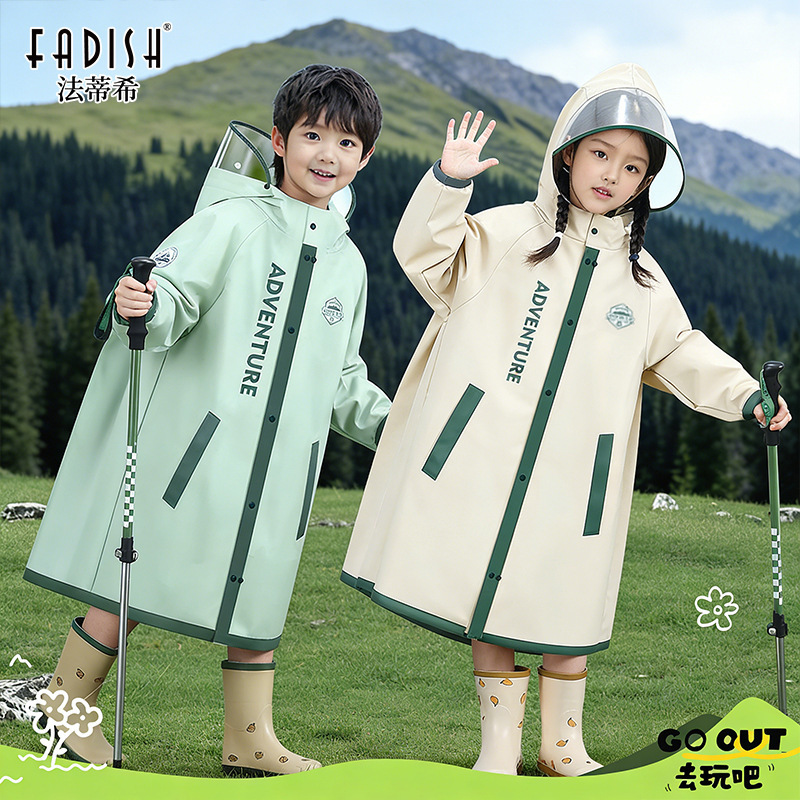 Children's raincoat, one-piece full-body rain protection, thickened and extended, for students aged 6-12, with backpack space, children's rain poncho Children's raincoat, one-piece full-body rain protection, thickened and extended, for students aged 6-12, with backpack space, children's rain poncho