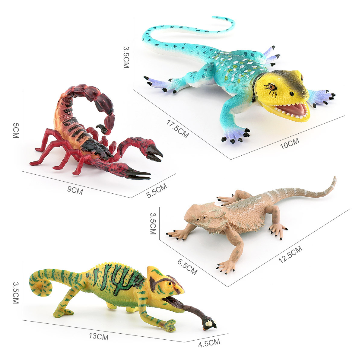 Transfronterizo simulación anfibio reptiles camaleón lagarto escorpión Pino León lagarto decoración modelo adornos estáticos