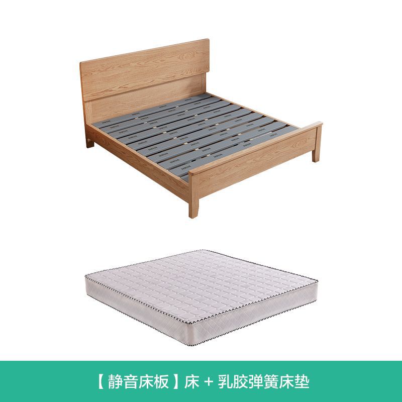 Cama de madera sólida de cera blanca de Fanyi 1.8m cama doble cama principal 1.2m 1.35m 1.5m simple cama de almacenamiento