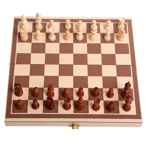 Foreign trade cross-border board game wooden chess set solid wood foldable parent-child interactive game toy