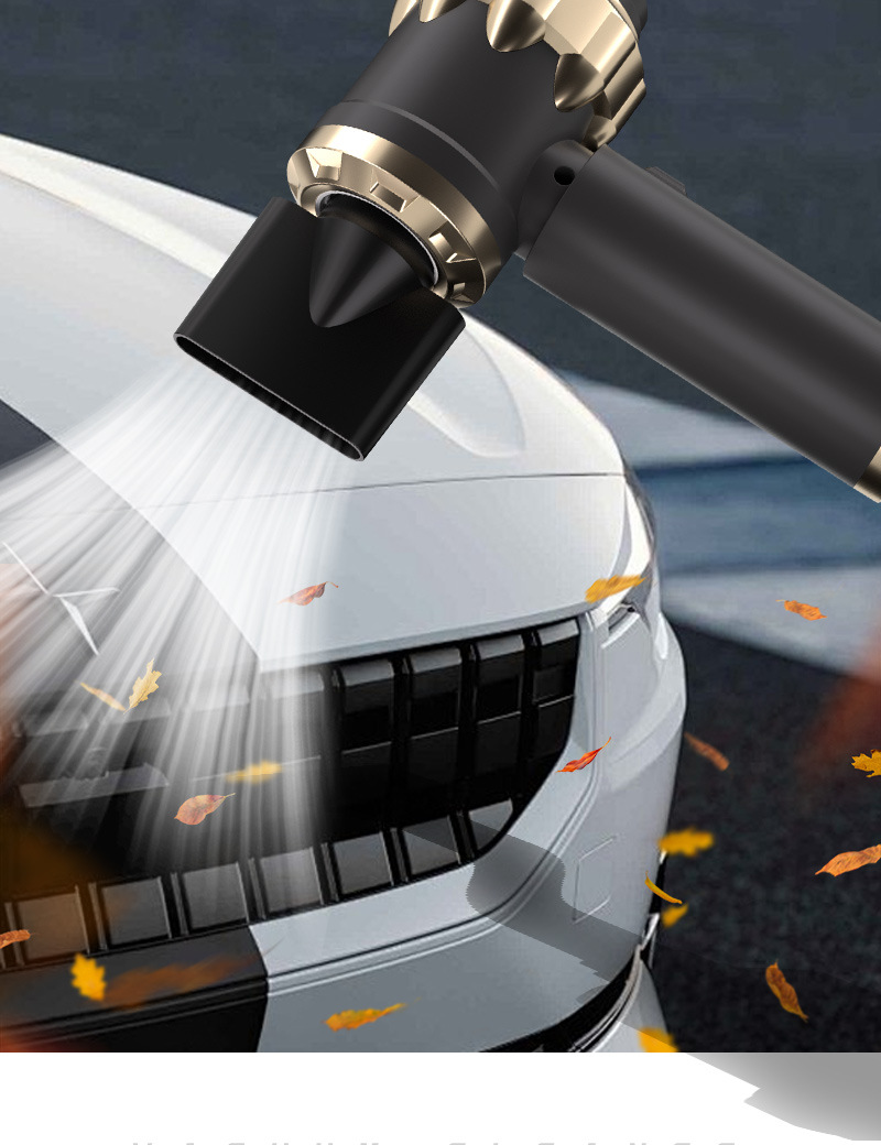 Car Vacuum Cleaner Suction and Blowing Integrated Multi-Function Window Breaker with Seat Belt Cutter Large Suction Brushless Vacuum Cleaner