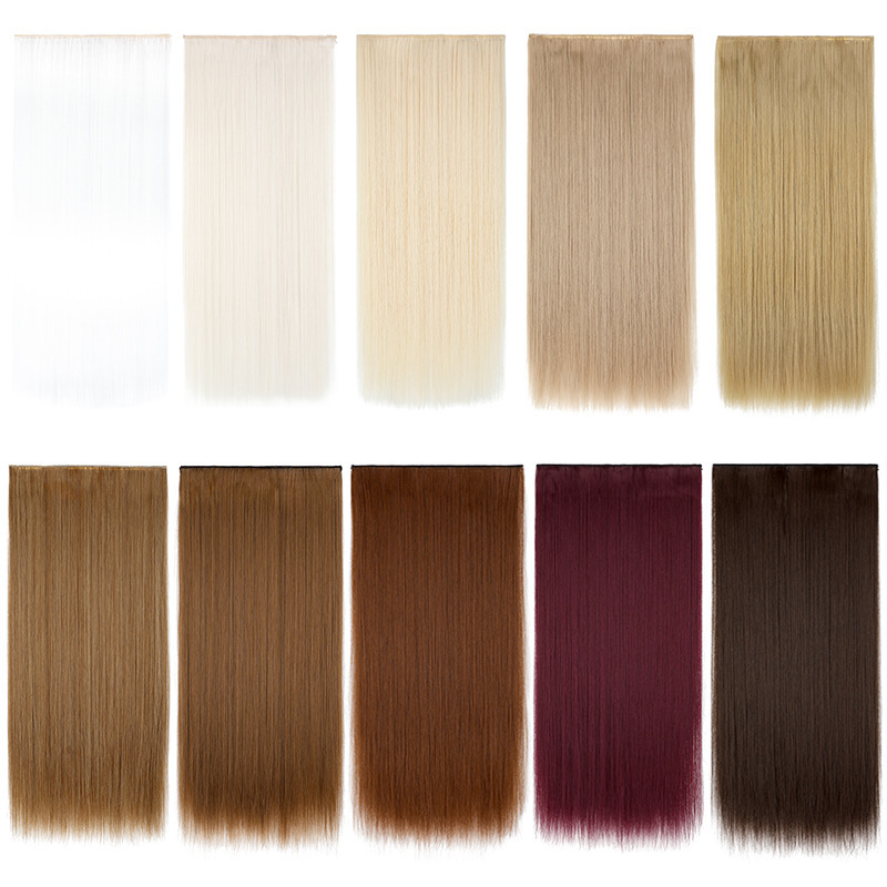Wig Factory in stock wholesale women's long straight hair five-card hair extension piece one-piece clip hair wig foreign trade supply