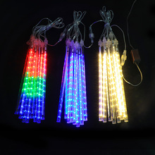 新年挂树LED流星雨灯串防水贴片超亮装饰灯室内外亮化工程流水灯