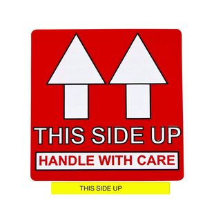 Warning Stickers Strictly Prohibit Fragile Upside-Down Warm Reminder Stickers Coated Paper Self-Adhesive Printing Upward Arrow Indicator Labels