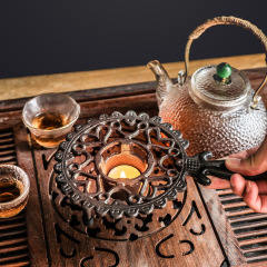 ヨーロッパ式レトロ鋳鉄断熱棚花茶茶茶茶ワックス加熱台復古典模様装飾置物