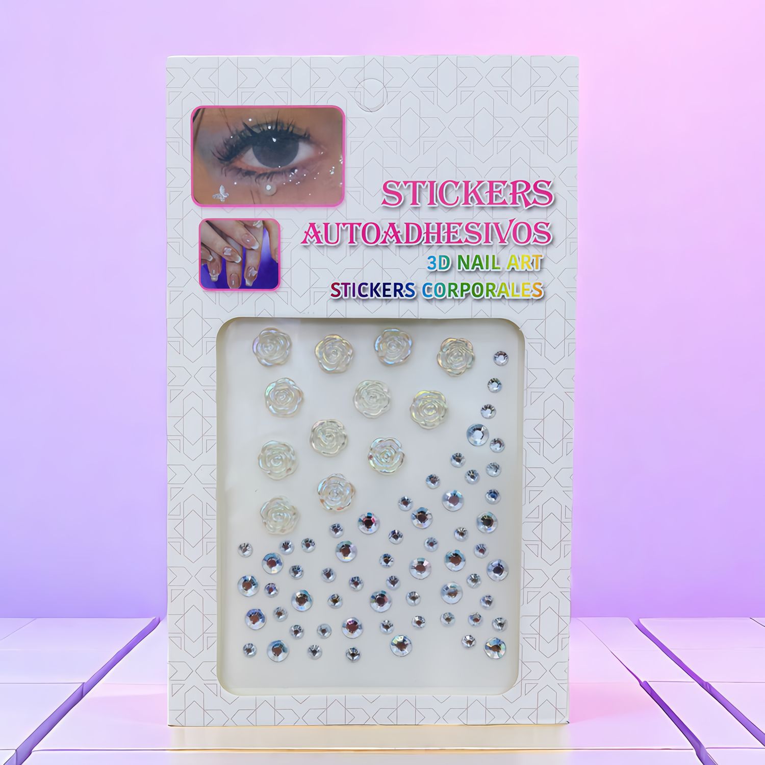 12개의 꽃 투명 다이아몬드