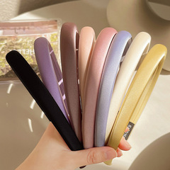 French-style elegant slim solid-color glossy hair tie, new trending head accessory, face-compressing hair tie, versatile and elegant head accessory