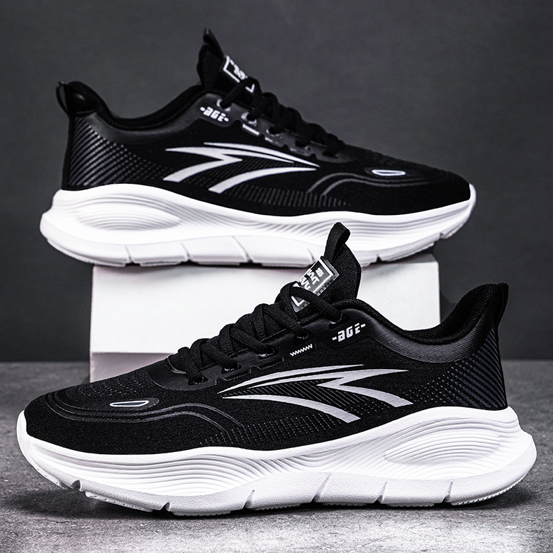 Zapatos deportivos para correr nuevos zapatos de verano para hombres transfronterizos zapatos casuales transpirables de malla zapatos cómodos y versátiles para papá al por mayor