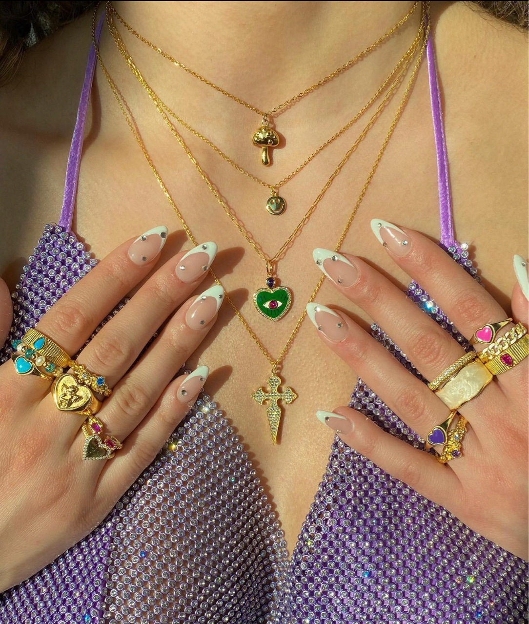 Titanium Steel Material Wholesale Jewelry Sweet Angel Heart Shape Wings Titanium Steel 18K Gold Plated Rings