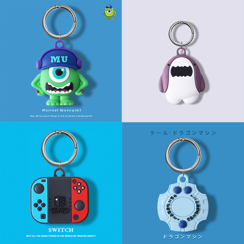 For Apple airtags Tracker Anti-Lost Device Locator Hook Soft Airtag Protective Case Cartoon Silicone
