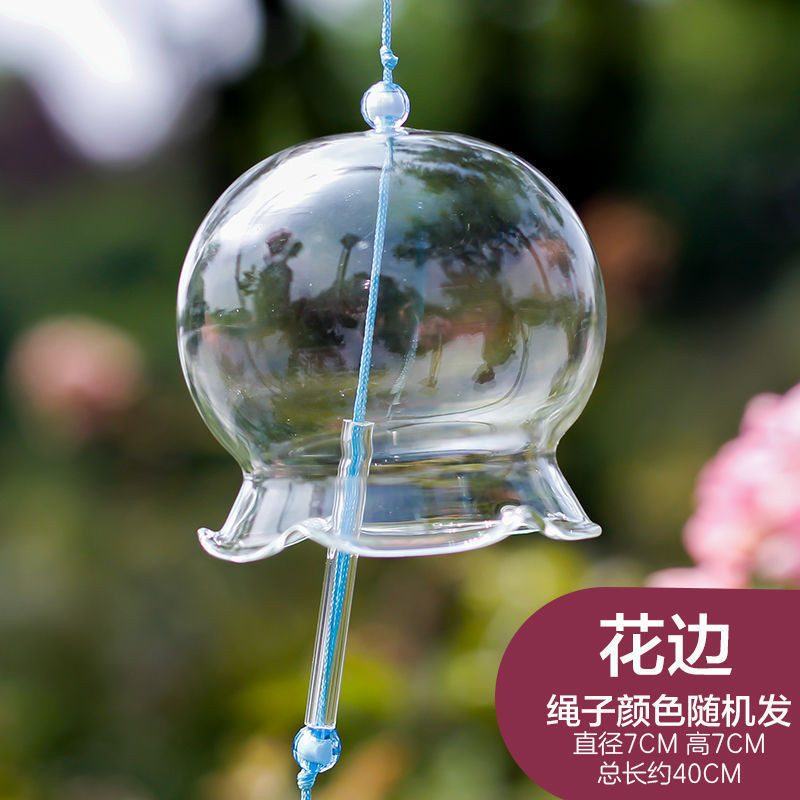 願い事風鈴飾り風鈴桜ガラス透明吊り式観光地シーン配置風鈴学生DIY手|undefined