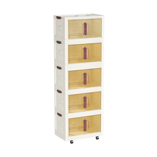 Folding storage cabinet installation-free storage cabinet plastic multi-layer removable storage box wardrobe cabinet storage cabinet home