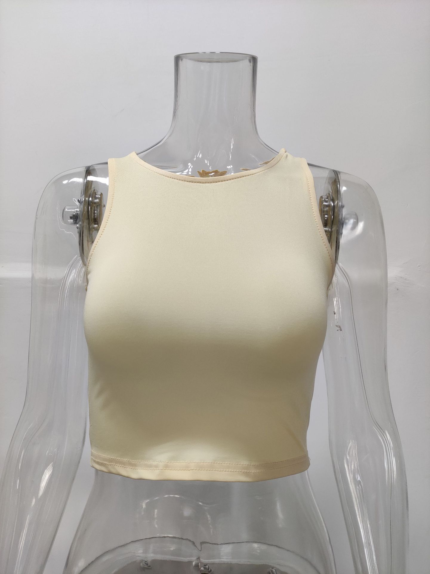Women's Clothing Summer Solid Color Sleeveless Round Neck Tank Vest T-Shirt Women's New Wish Fashion Top_ecoleips.com