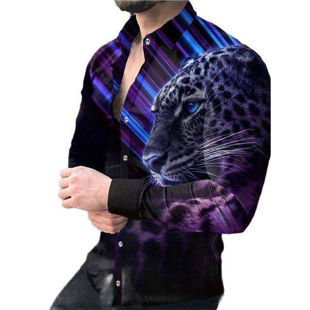 Comercio exterior transfronterizo 2022 AliExpress estación independiente primavera y otoño nuevo europeo y americano camisa de manga larga impresa casual de los hombres más tamaño