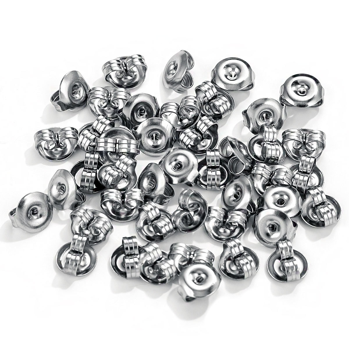 1 Piece Diameter 6 Mm 304 Stainless Steel Solid Color Polished Ear Nuts display picture 1