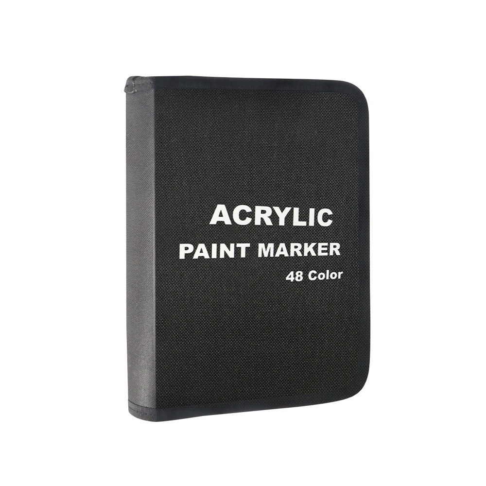 48 bolsas de tela de acrílico blando de cabeza dura bolsas de tela de bolígrafo de graffiti de doble cabeza marcador de bolígrafo a prueba de agua color plegable