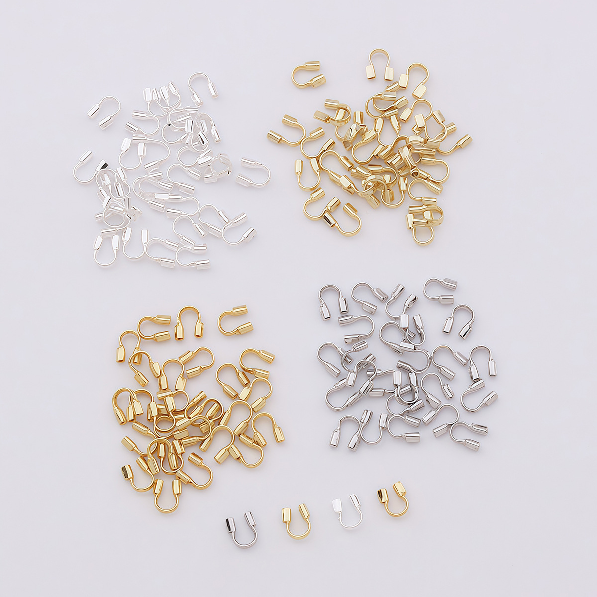 14K18KU形马蹄扣护线收尾扣手工diy手链项链串珠钢丝线配件批发
