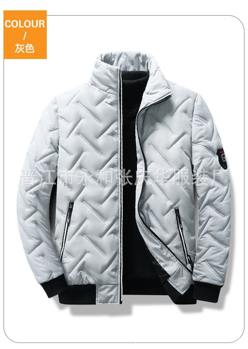 Cross-border 2023 abrigo de algodón acolchado de los hombres de invierno Comercio exterior collar de pie abrigo de algodón acolchado de moda engrosada cálido multicolor abrigo de algodón acolchado al por mayor