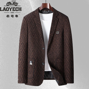 Plus Size Plus Size Men's Casual Suit Spring and Autumn Fashionable Fat Business Loose High-end Feeling Fat Man Single Western Jacket