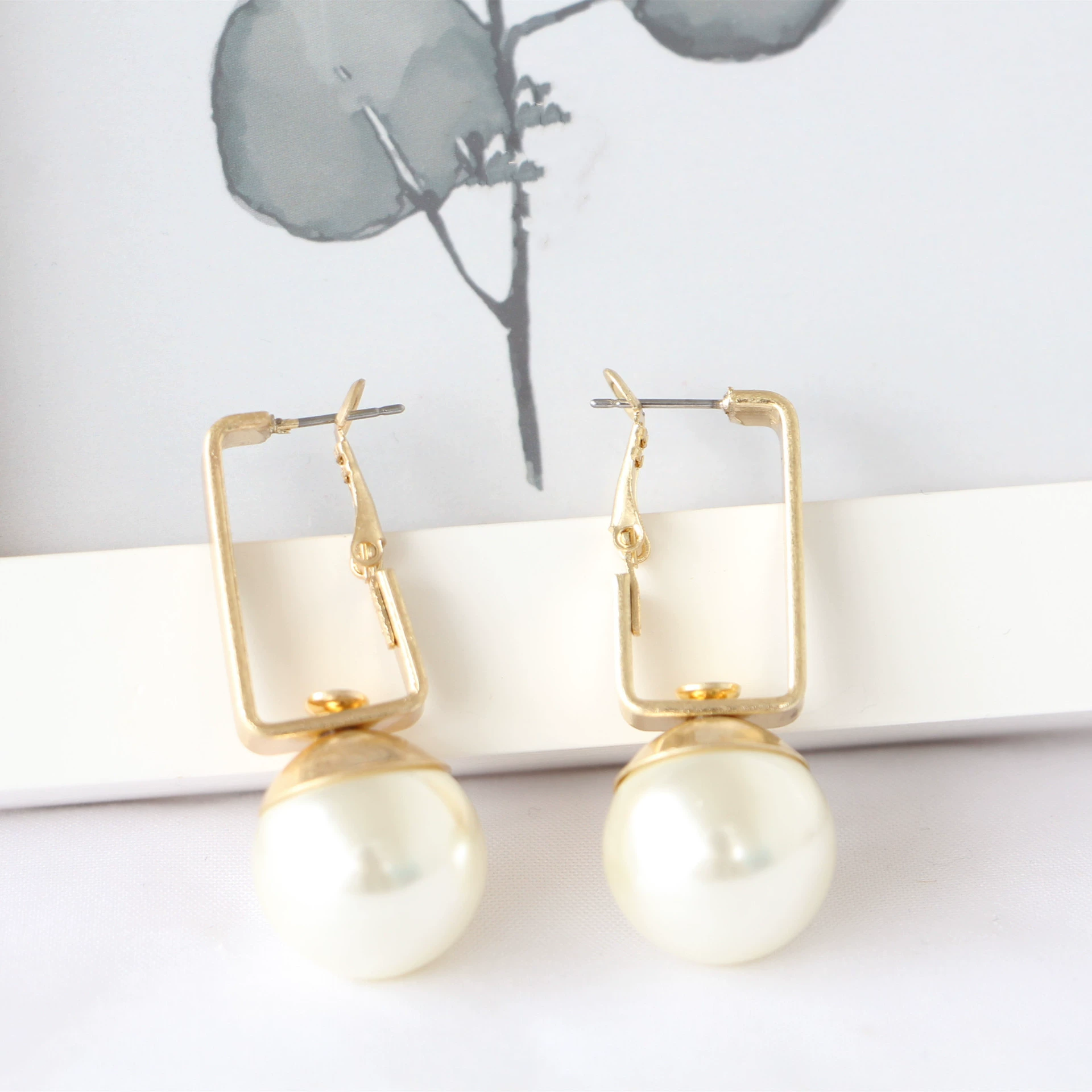 Design earrings from pearl, accessory, trend of season, wholesale