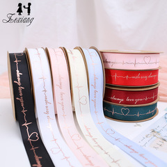 2.5cm heart-stirring English hot stamping thread ribbon cake baking bow packaging ribbon factory direct sale