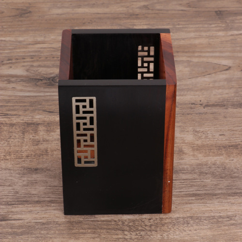 Creative pen holder wholesale lettering souvenir gift business event gift office storage red wooden stationery pen holder