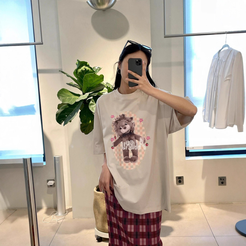 Aubrwn* ベア Tシャツ 深セン南友スポット 25 新作プリント半袖トップス 男女兼用|undefined