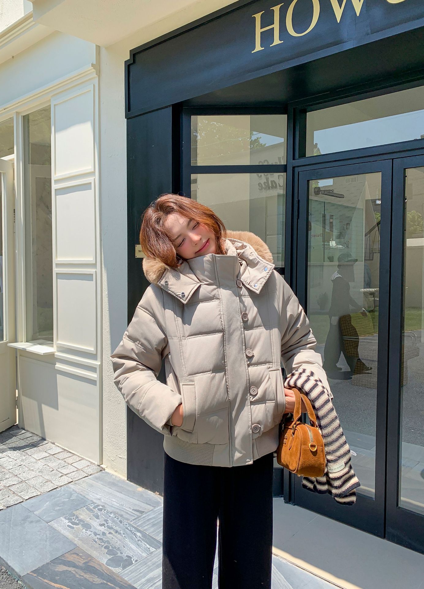25 nuevo estilo coreano cuello puff encapuchado invierno ropa de algodón de pluma de invierno mujer nueva ropa de pan de invierno gruesa abrigo suelto image 10