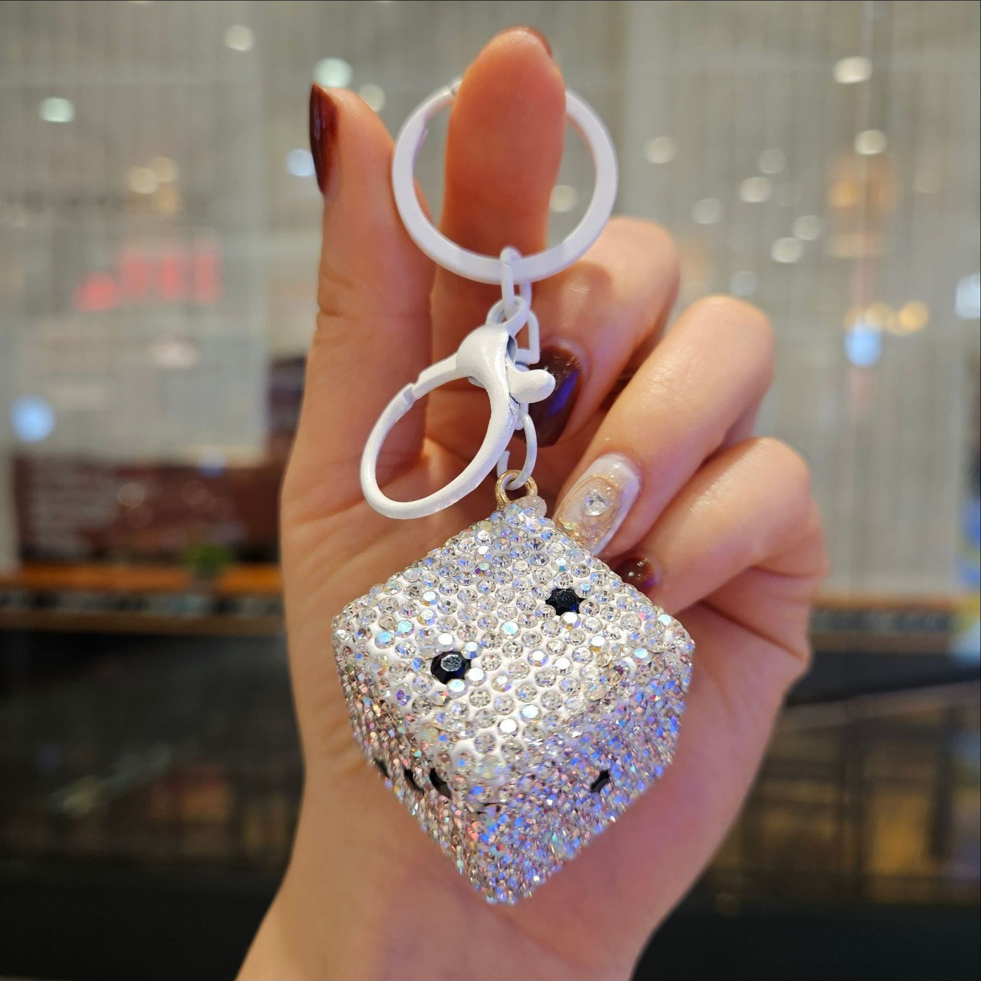 Diamond-encrusted dice—white