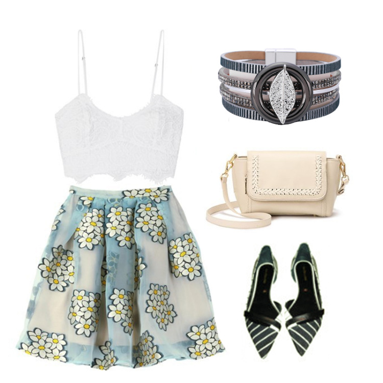 Bohemian Multilayer Hot Rhinestone Leaf Leather Bracelet