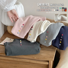 暖绒！谢金毛童装女童彭丽绒双面磨毛打底衫冬季插肩袖半高领T恤