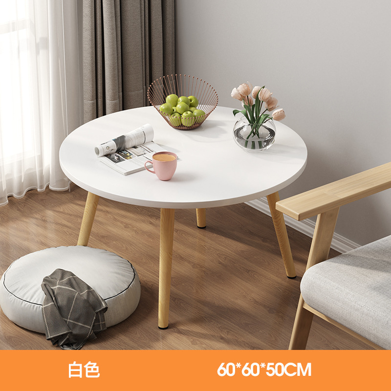 따뜻한 흰색 60*60*50 [강화 단단한 나무 다리] 원형 테이블