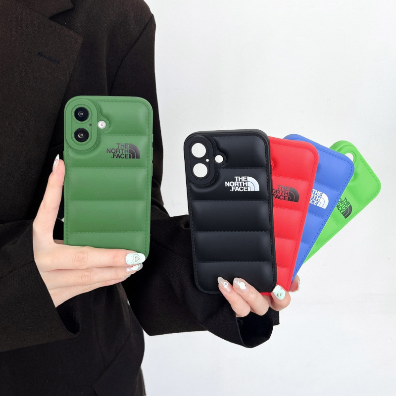 Trendy Brand down Jacket Apple 16 Mobile Phone Case Anti-Fall Protective Cover 15Pro Cross-Border Export 11 Wholesale 13 Couple 12