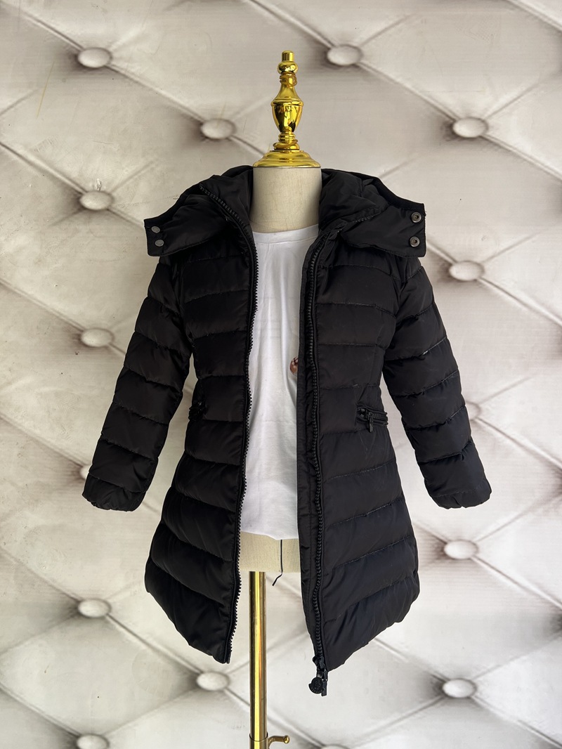 Bērnu apģērbs bērnu dūnu jakas meitenēm, sabiezētas, vidēja un liela izmēra bērnu stilīgas dūnu jakas, vidēja un gara balta pīles dūnas_voghion.com