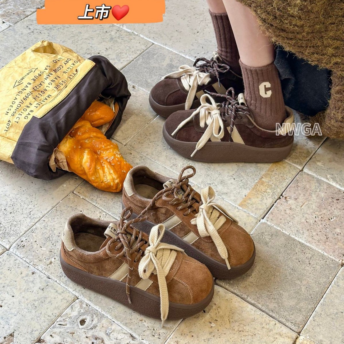 厚底德训鞋女2025冬季新款复古板鞋松糕底摇摇底休闲勃肯女鞋