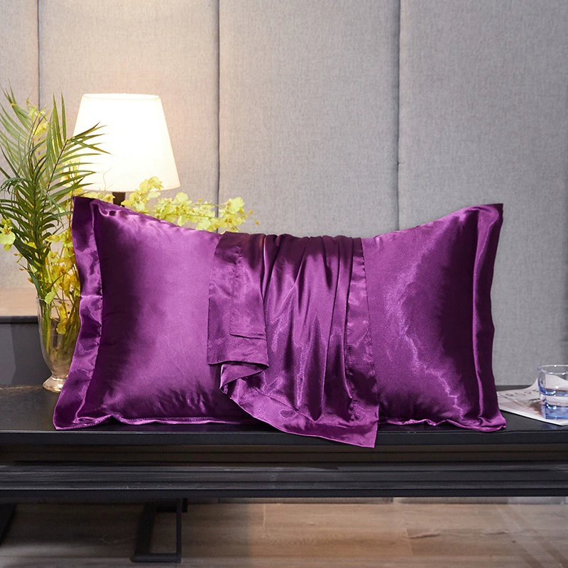 Double-sided silk pillowcase, 48×74 cm, reversible floral patterns (multiple colors)