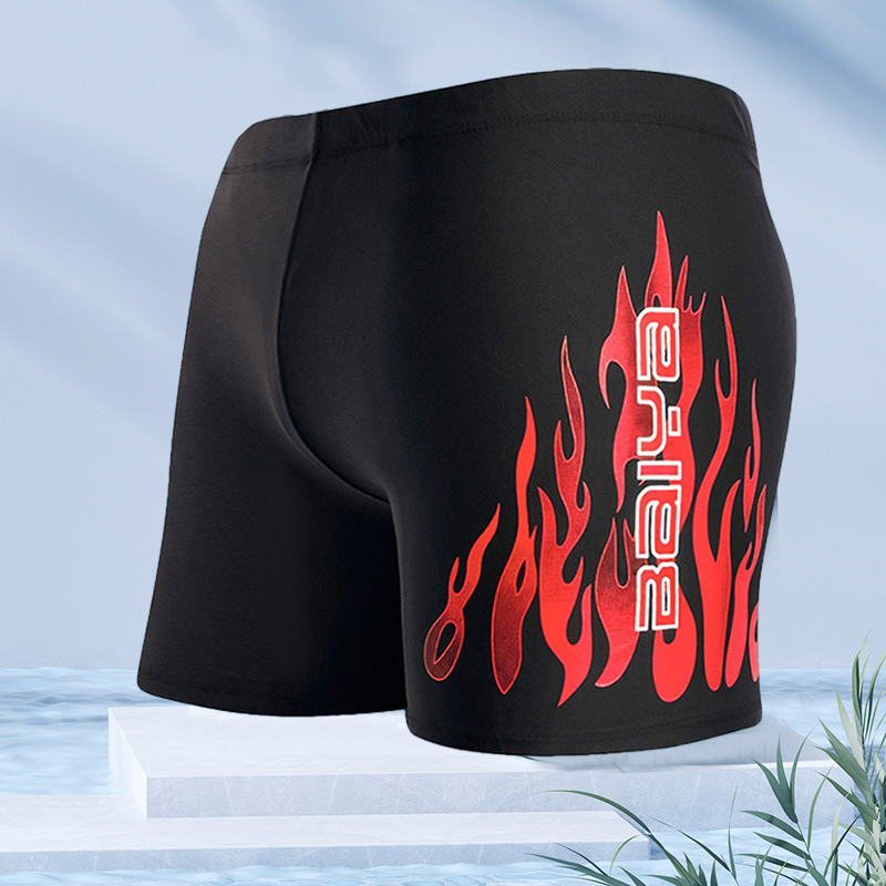 Baiya moda natación troncos de los hombres de la llama más el tamaño suelto y cómodo boxeador bañador anti-vergüenza fábrica de Ventas Directas