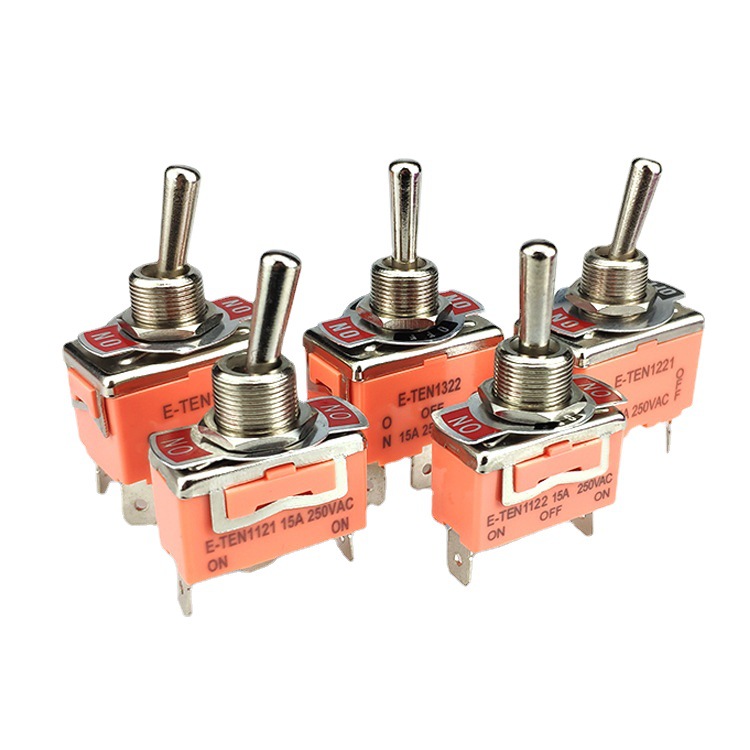 钮子开关摇臂扭子拨动开关E-TEN1021/1322/1321/6脚2档/3档钮子