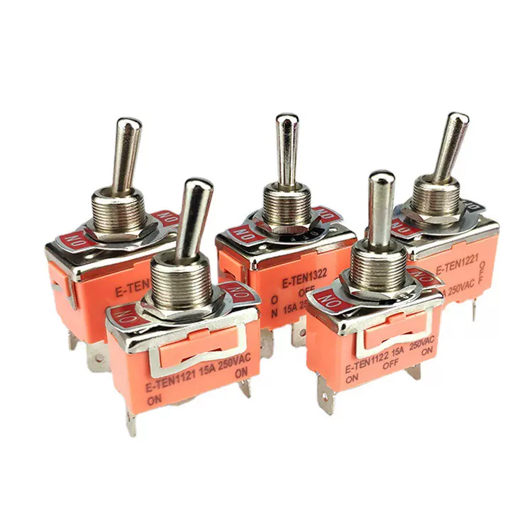 钮子开关摇臂扭子拨动开关E-TEN1021/1322/1321/6脚2档/3档钮子